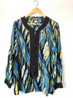 Vintage Bob Mackie 100  Silk Wearable Art Shirt Blouse Large Excellent Condition