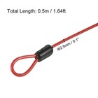 Security Steel Cable 2 5mmx0 5m Coated Luggage Lock Rope W Loop Red 2pcs