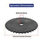 Jeremywell  35 Roller Chain Sprocket 36 Tooth A-plate 5 8  Bore