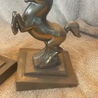 Pair Frankart  Brass Art Deco Rearing Trojan Horse Bookends