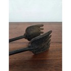 Antique Iron Fireplace Tongs 13  Victorian Hearth Tool Primitive Decor