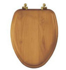Wood Veneer Toilet Seat In Natural Oak With Chrome Hinge  Elongated