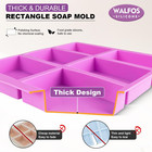 Walfos Silicone Soap Molds Set Of 3 - 6 Cavity Rectangle Craft Molds