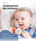 Baby Teething   Rattle Toys     Safe  Multi-functional Bpa-free Silicone Beige 