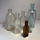 Lot Of 6 Vintage Glass Medicine Apothecary Bottles Pharmacy  Pharmaceutical