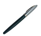 Vtg 1940 s Eversharp Fountain Pen 14k Gold Striped Cap Green Silver chrome Tone