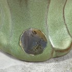 Frankoma Pottery Owl Coin Bank Sage Green Desert Gold Mid Century Modern Retro