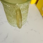 Vintage  Mcm Spaghetti String green Glass Pitcher