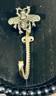Vintage Antique-brass Gold Metal Wall Hook Handmade Bumble Bee Coat Towel Hanger