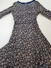 Lrl Lauren Jeans Co  Dress Womens Size Med Black Floral Lined Vintage