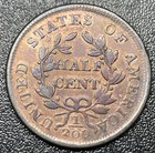 1804 Draped Bust Half Cent 1 2c Choice Xf  au Rare Spiked Chin Variety
