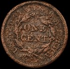1844 Us Braided Hair Coronet Matron Head Large Cent Penny     f vf     W env Issues