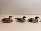 Miniature 3    Wood Carved Hand Painted Decoy Ducks  set Of 6 