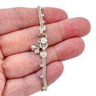 Vintage Sterling Silver 925   Beaded Bell Anklet   10 