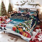  Christmas Comforter Set Size santa Claus Christmas Tree Queen Christmas-16