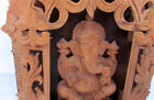 5 5    Beautiful Statue Of Seated Lord Ganesha In A Wooden Temple Carving