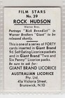 Australian  giant Brand  Licorice 1956  Film Stars Rock Hudson
