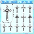 60pcs Alloy Saint Benedict Medal Jesus Crucifix Pendants Rosary Cross Charms    