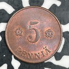 1920 Finland 5 Pennia Lot f8509 High Grade  Beautiful 
