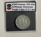 Wwii Germany 50 Pfennig 1939-1944 Coin Circulated Historic Wartime Currency Rare