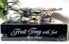 Vtg Fruit Tray Silver Plate Footed Dish 11 1 8  Diameter Scalloped Edge Platter