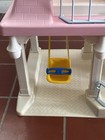 Vtg Little Tikes Grandma s Cottage Pink Roof Dollhouse Grandparents House Swing