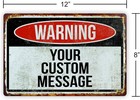Personalized Custom Warning Aluminum Tin Metal Signs Home D  cor 8x12 Enter Your 