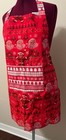 Christmas Bib Apron Red Santa Gingerbread Holiday Pocket Trees One Size New