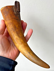 Great Patina On Antique Revolutionary War Era Horn Cup Forged Belt Clip 1700s