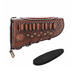 Tourbon Leather Shooting Recoil Pad Rifle Ammo Holder Buttstock Cover Lop Extend