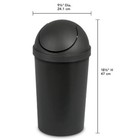 3 Gallon Trash Can Kitchen Waste Garbage Plastic Round Swing Top Bathroom Black