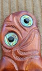 M  ori Tiki Wood Wall Art New Zealand Abalone Eyes Matai Moana Wood Carvings