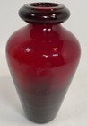Vintage Ruby Red Hand Blown Glass Bottle   Bud Vase In Excellent Condition  6   