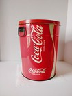 Vintage Coca Cola Classic Tin Can Bucket 13  Coke Handles 80s Waste Basket Read