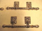 Vintage Funeral Ornate Casket Handle Set 6 Matching Victorian Coffin Grips Nice