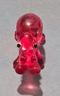 Handblown Miniature Art Glass Hippopotamus 1  Figurine Clear Pink 