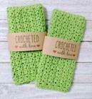 Crochet Handmade Bath Face Wash Cloth Spa Reusable Lime Green Set