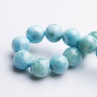 Natural Larimar Blue Gemstone Round Beads Water Pattern Bracelet 13mm Aaaa 