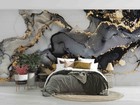 3d Gold Black Marble Texture Wall Murals Wallpaper Murals Wall Sticker