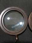 Antique Brass Heavy Magnifying Glass Vintage Magnifier Collectible Pair Unique 