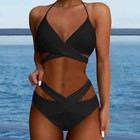 2 Piece Bikini Sets For Women High Waisted Bikini Beach Sexy Wrap Bathing Suit