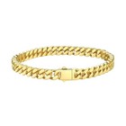 Thick Men s Cuban Link Chain Bracelet - Durable 18k Gold black Stainless Steel H