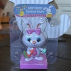 Solar Powered Dancing Toy Bobblehead - Easter -pink Bunny With Bow Pink Base