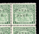 Momen  Us Stamps Canal Zone  9 Var Dropped  on  Of  zone  Mint Og Nh Lot  92831