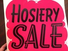 Vintage Mid-cent Screen Print Advertising Store Display Sign Hosiery Sale 14x14 