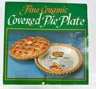 Vintage Ceramic Covered Apple Pie Plate Dish Keeper With Lid With Box Japan