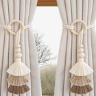 2pcs Curtain Tiebacks Handmade Decorative Curtain Holdbacks Rope With Tassel