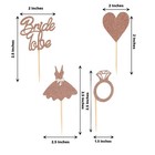 24 Rose Gold Glittered Bridal Shower Cupcake Toppers Party Cake Decorations Set