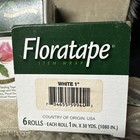Floratape Floral Stem Wrap Flowers White 1    Wide X 30 Yds Self Sealing 18 Pack