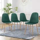 Modern Set Of 4 Green Velvet Dining Chairs With Metal Legs Kitchen Dining Room
